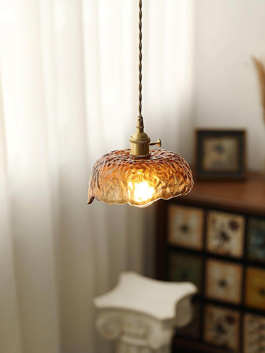 Brown Glass Pendant Light Fixture