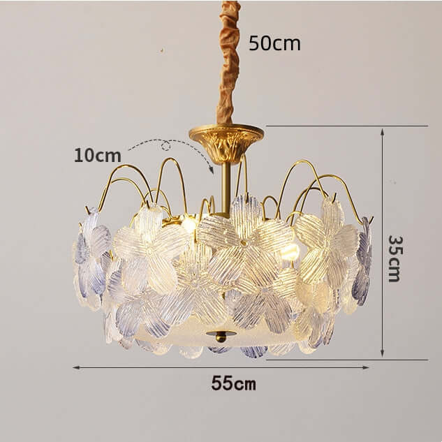 Floral Stained Glass Chandelier for Living Room