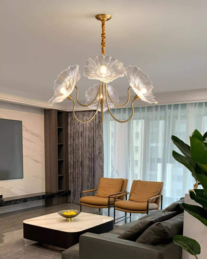 Elegant Frosted Glass Flower Chandelier
