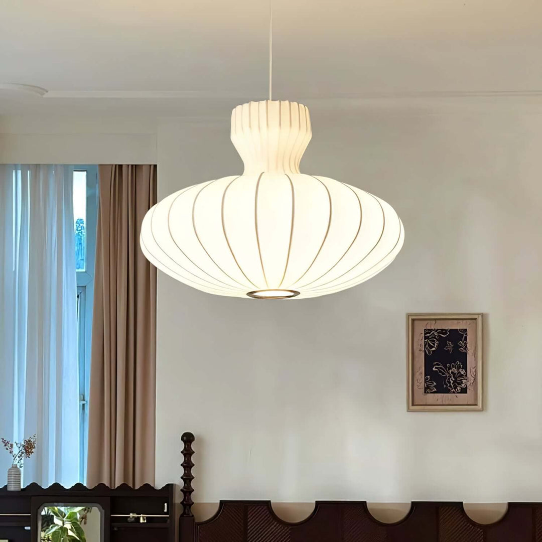 Pleated Silk Pendant Lamp