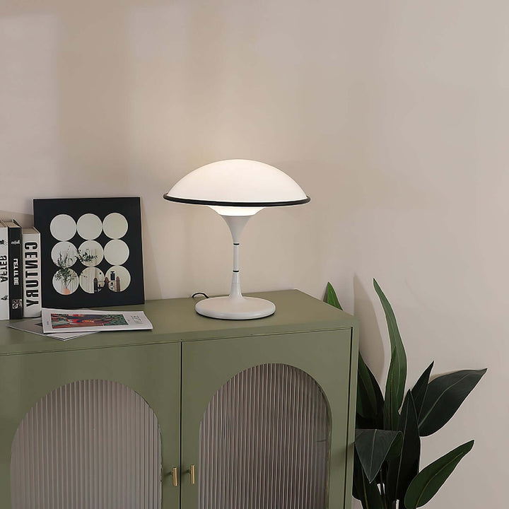 Modern Dome Table Lamp with Black Trim