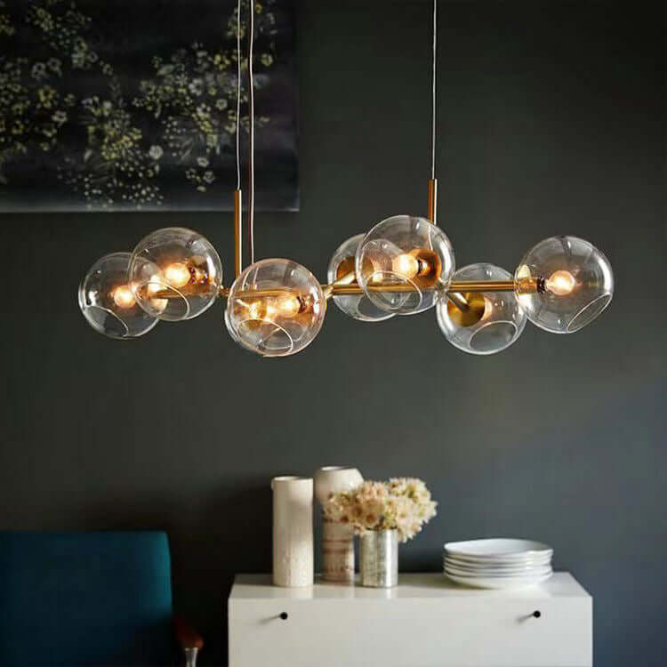 Modern Glass Ball Chandelier, 110cm, E27