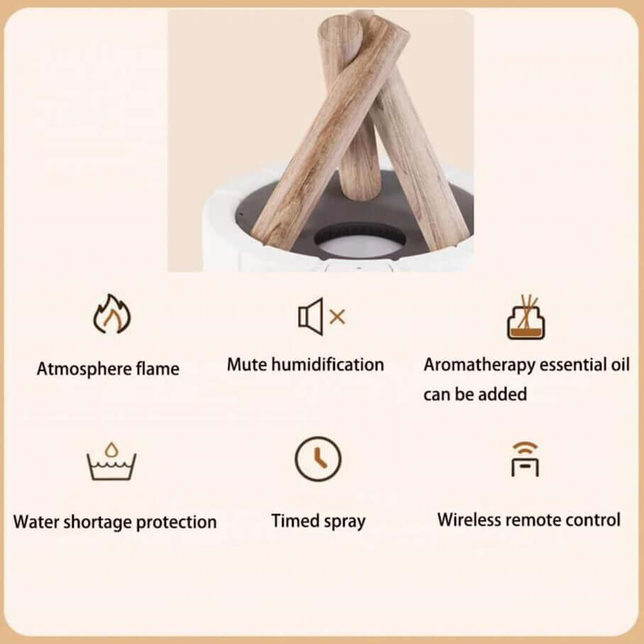 Ultrasonic Flame Humidifier Lamp