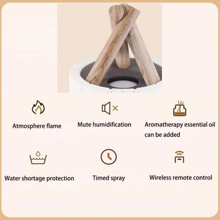 Ultrasonic Flame Humidifier Lamp