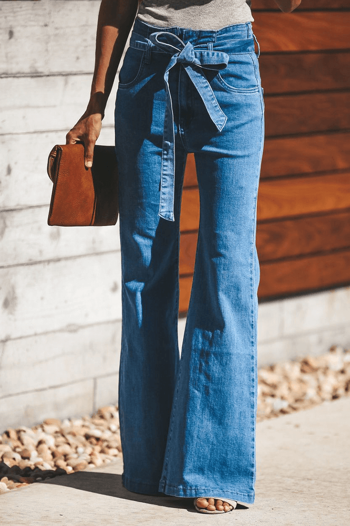 Women's Bootcut Trousers with Belt