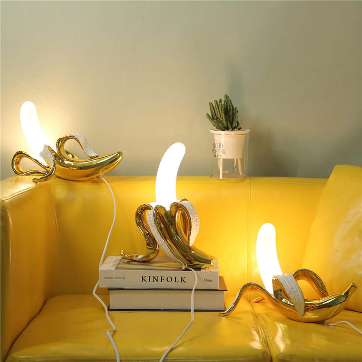 Art Deco Resin Table Lamp with LED Light