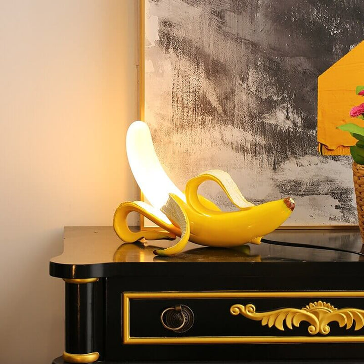 Art Deco Resin Table Lamp with LED Light