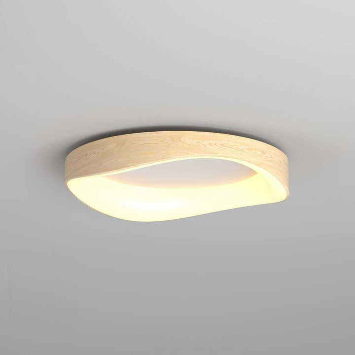 Modern Wood Grain LED Ceiling Light Fixture