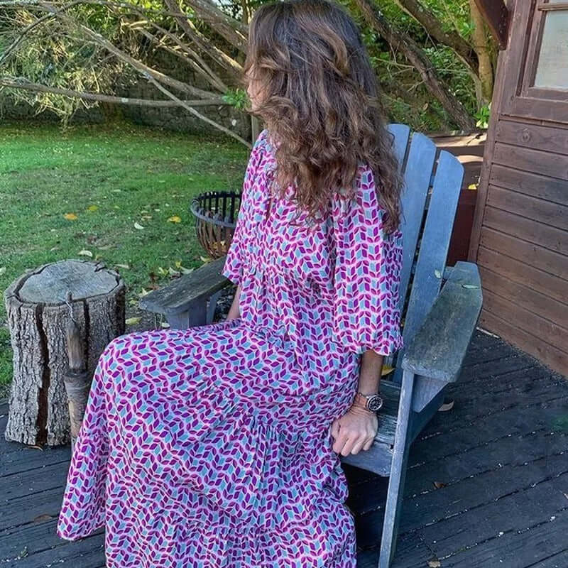 Women's Geometric Print Midi Dress