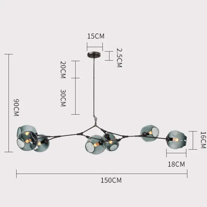Modern Bubble Glass Sputnik Chandelier