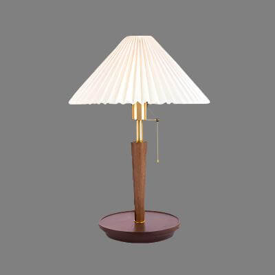 Pleated Wood Table Lamp
