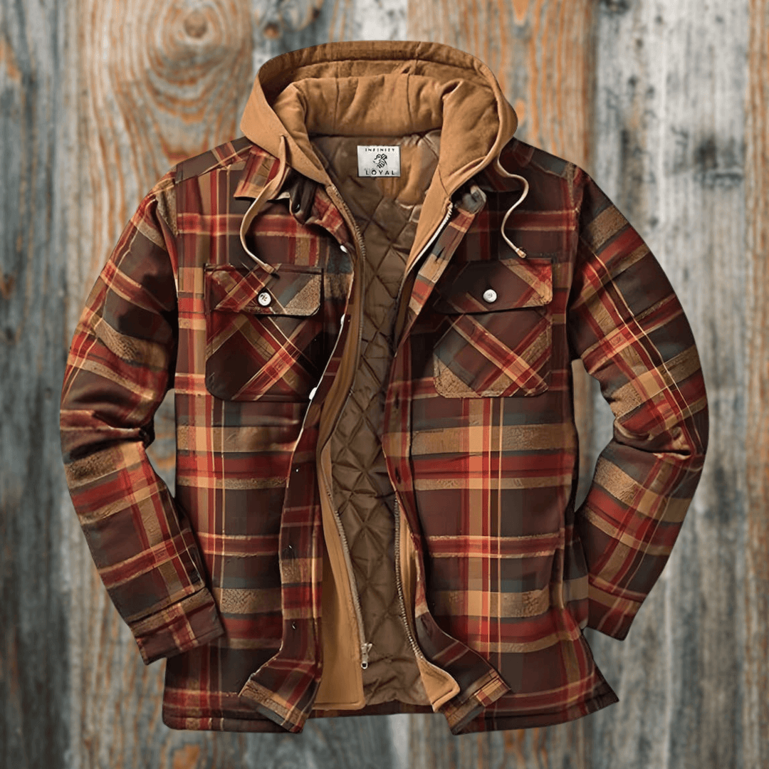 Men's Casual Checkered Jacket - Spring & Fall Regular Fit