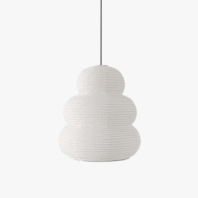 Round Pendant Light Fixture, 40cm Natural Paper Shade