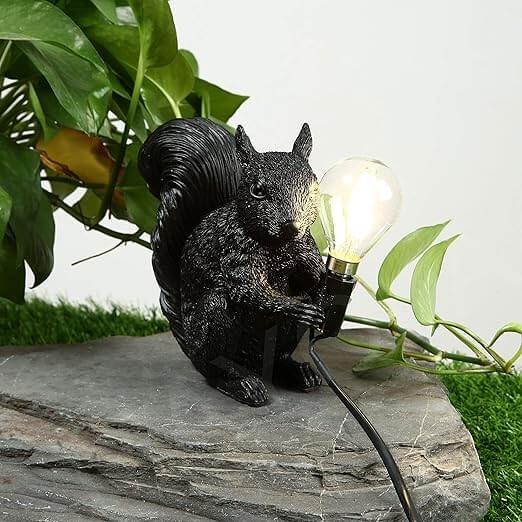 Cute Squirrel Resin Table Lamp with LED Bulb
