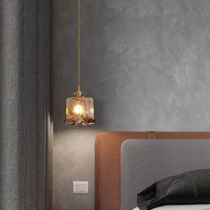 Brown Glass Pendant Light Fixture