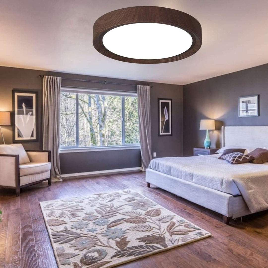 Modern Wood Grain LED Ceiling Light Fixture