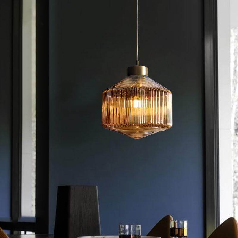 Modern Glass Drum Pendant Light