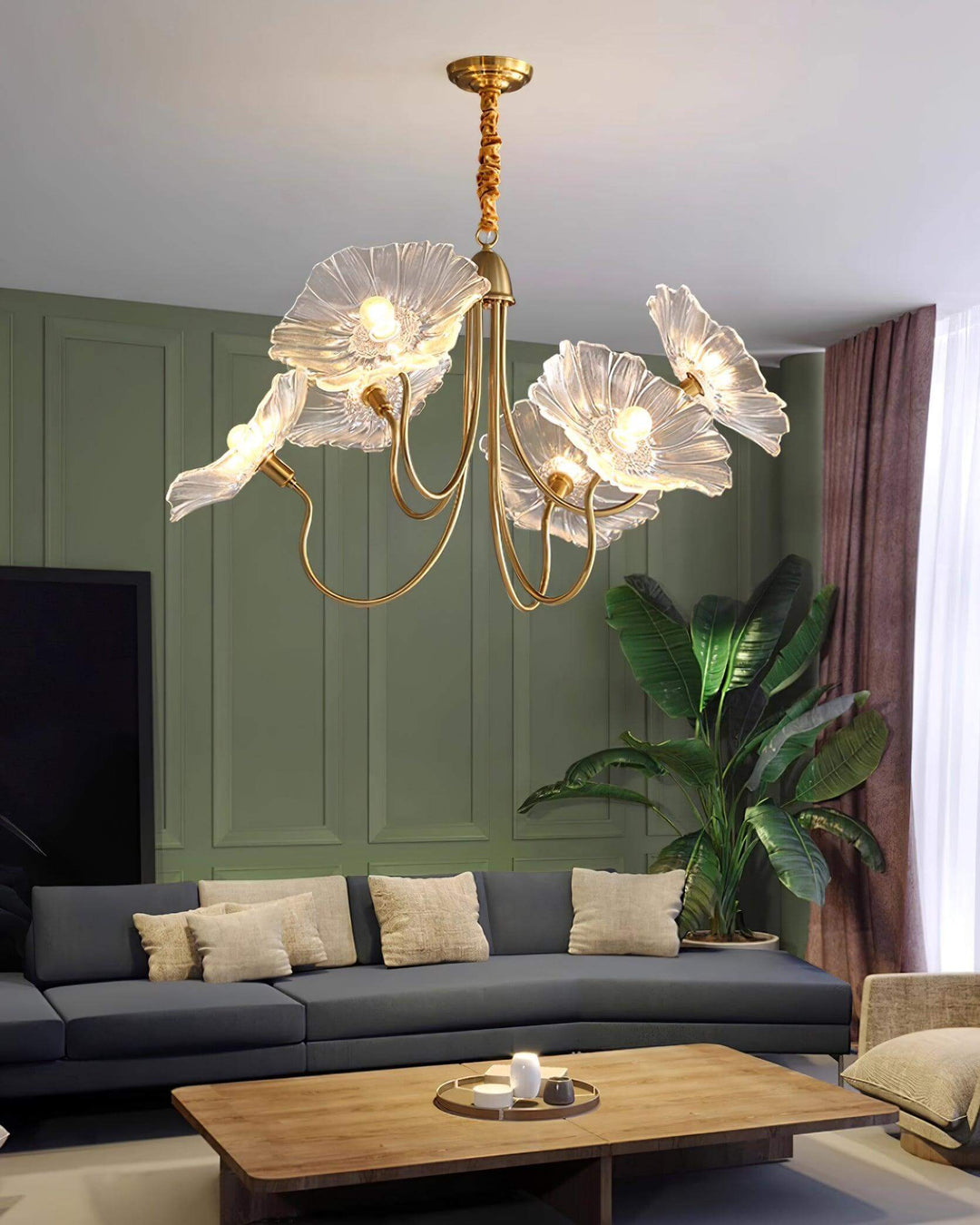 Elegant Frosted Glass Flower Chandelier