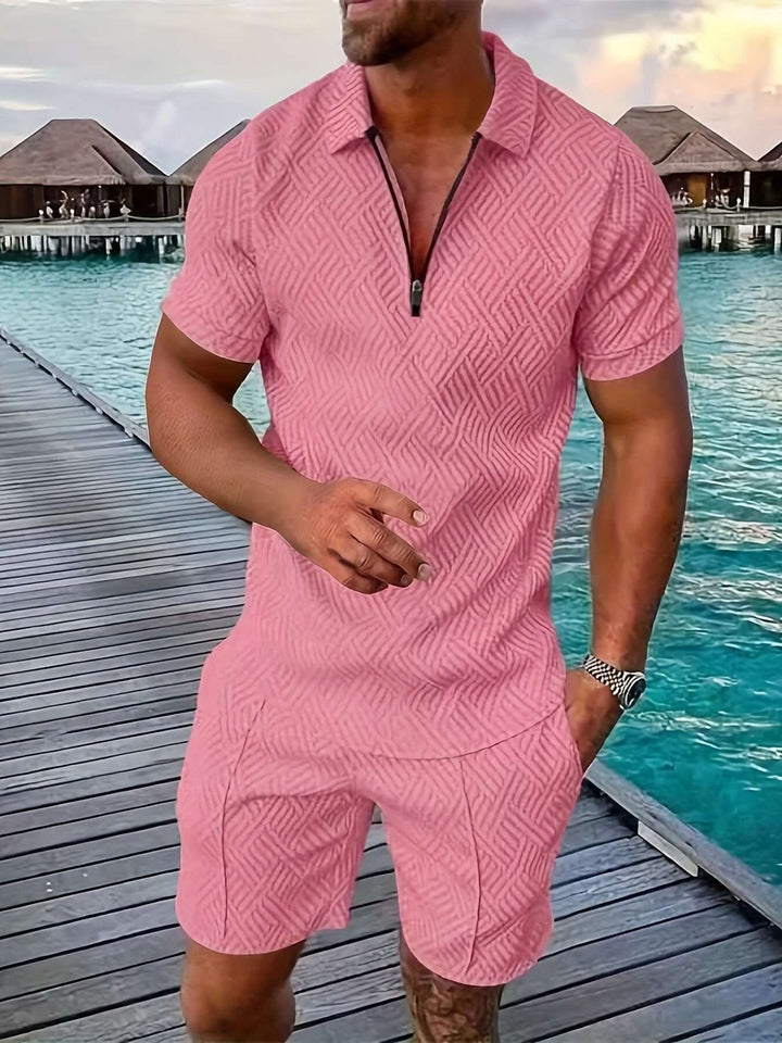 Men's Geometric Print Summer Set