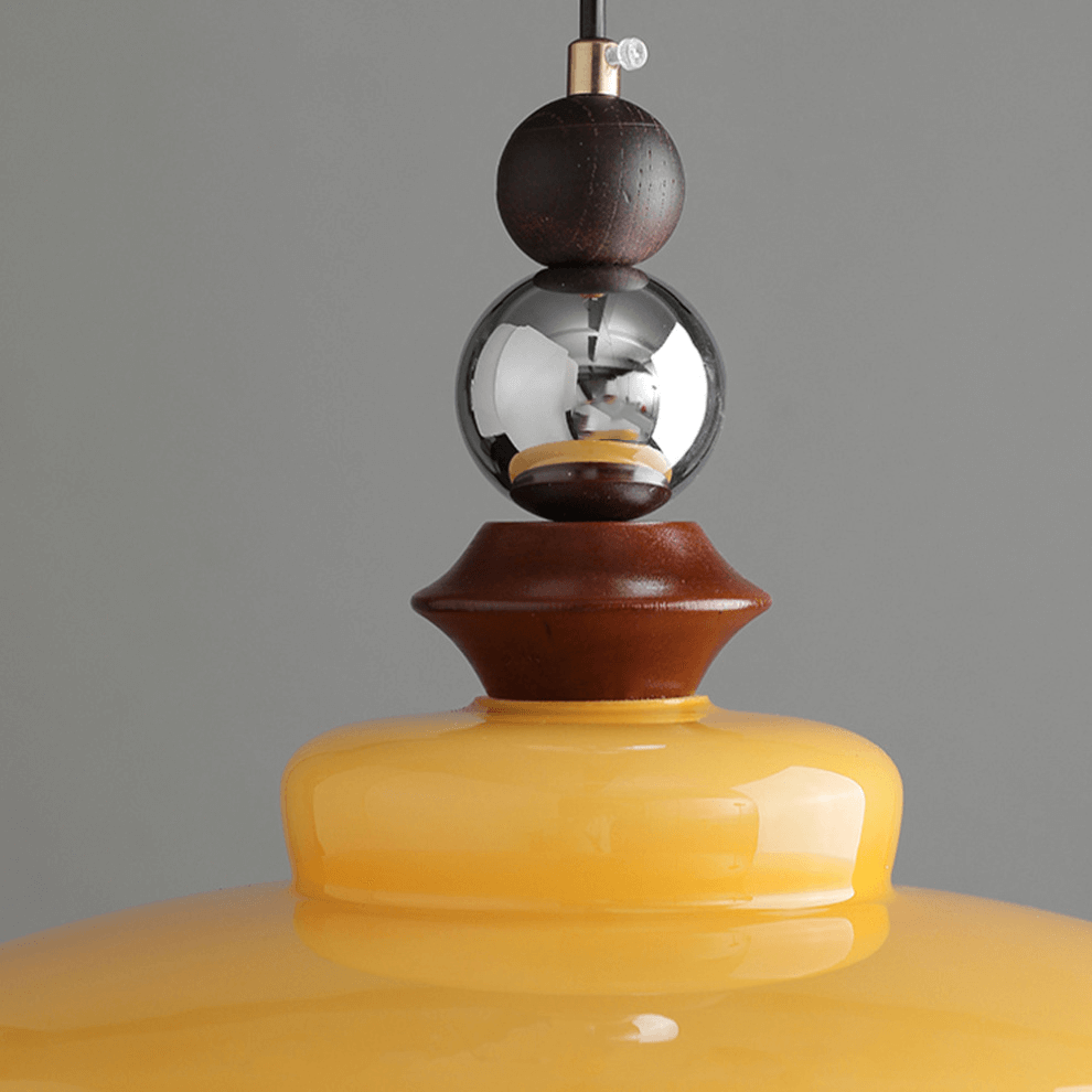 Medieval Style Beige Glass Pendant Light
