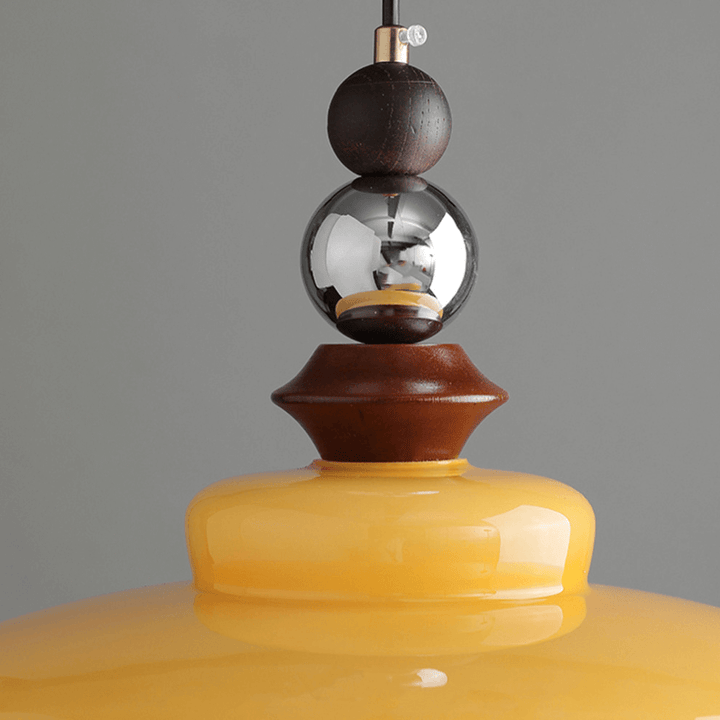 Medieval Style Beige Glass Pendant Light