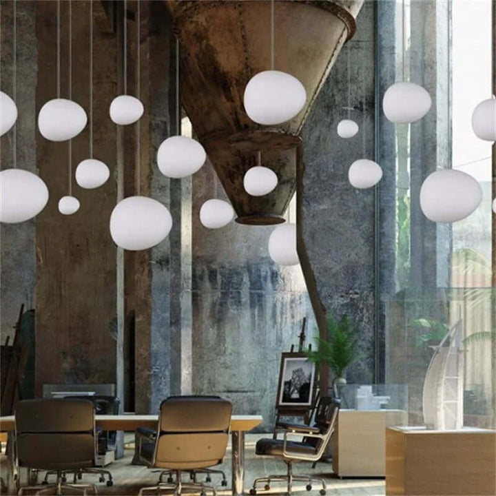 Modern Pendant Light Fixture, Hand-Blown Glass