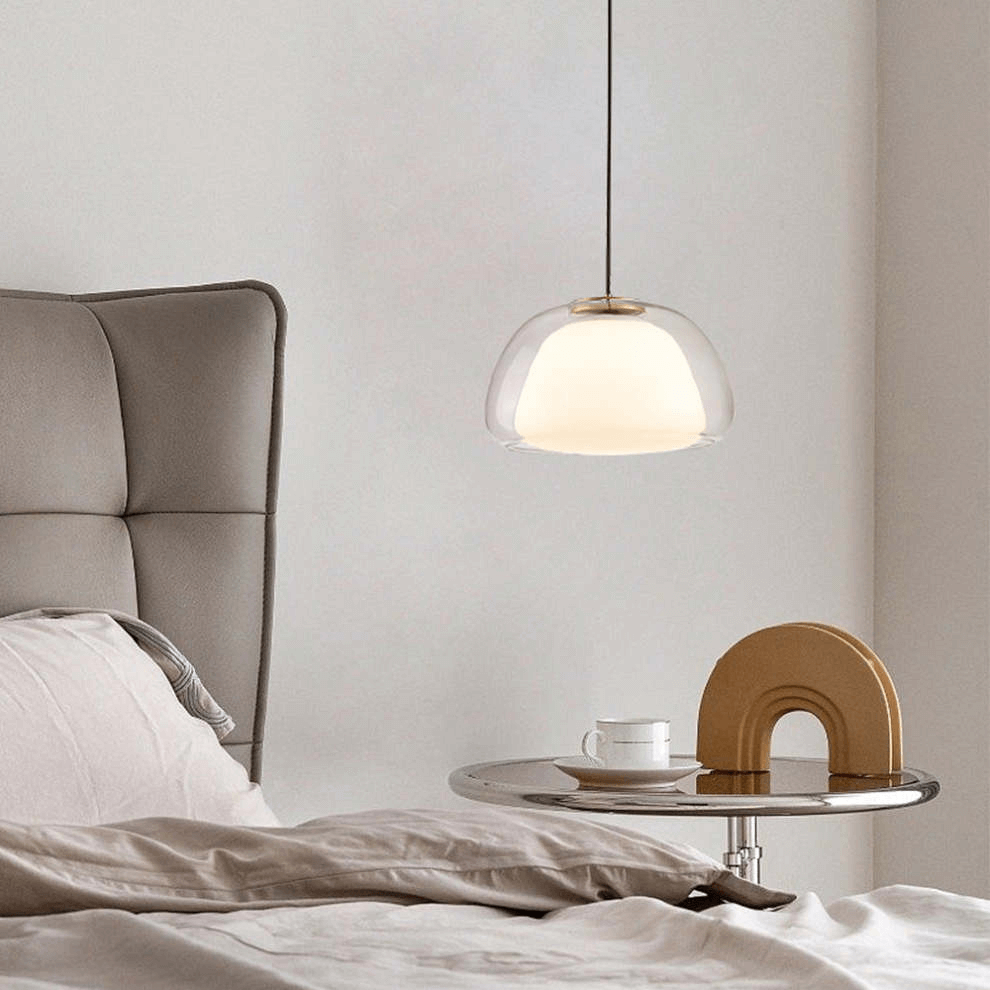 Modern White Glass Pendant Light