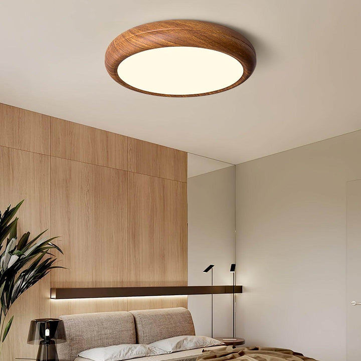 Modern Wood Grain LED Ceiling Light Fixture