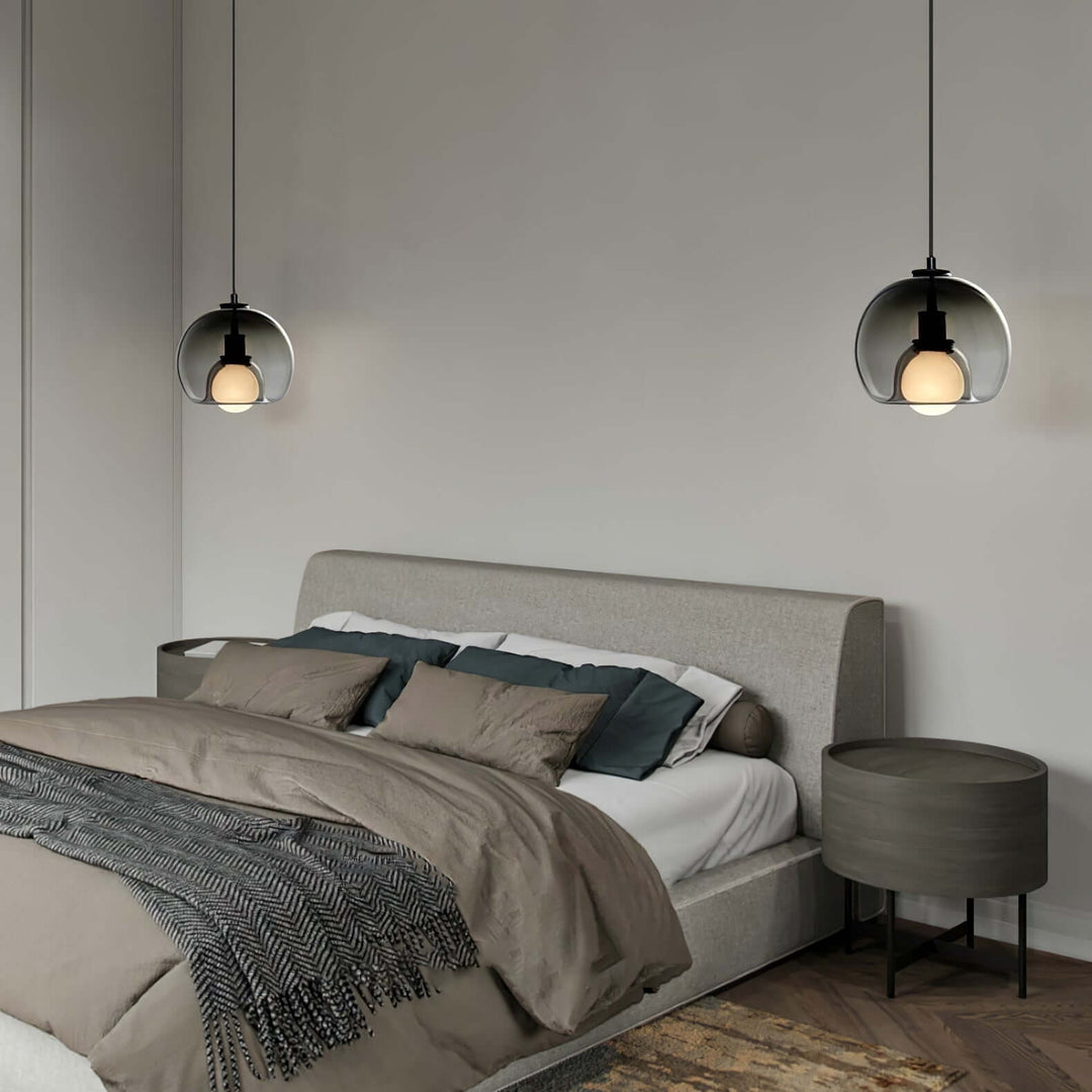 Modern Glass Pendant Light, 25cm Diameter