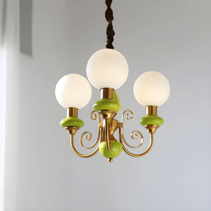 Elegant Green Onyx Chandelier | 3 & 5 Heads