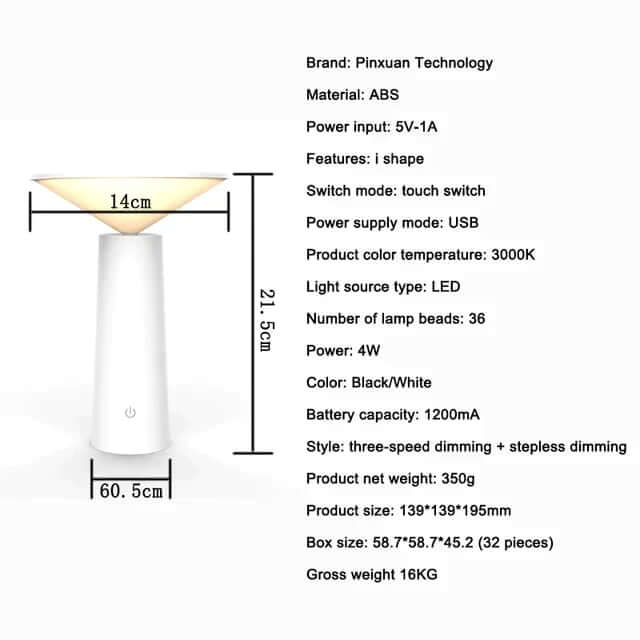Wireless LED Table Lamp with Remote