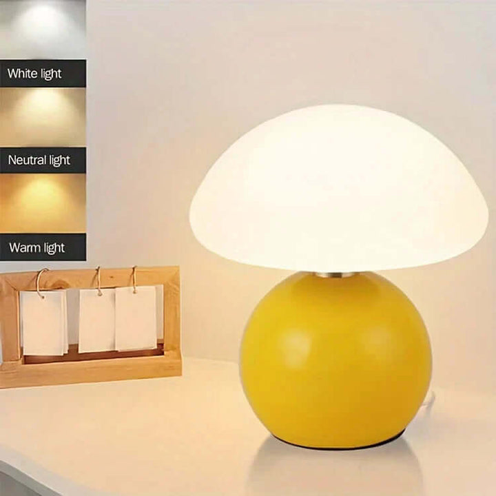 Ceramic Mushroom Lamp with Adjustable LED Light