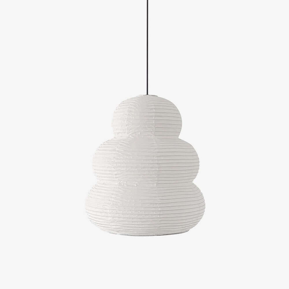 Round Pendant Light Fixture, 40cm Natural Paper Shade