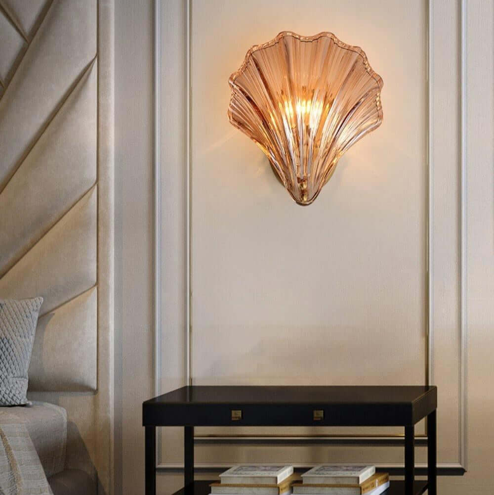 Seashell Wall Light Fixture, Nautical Decor, 20cm