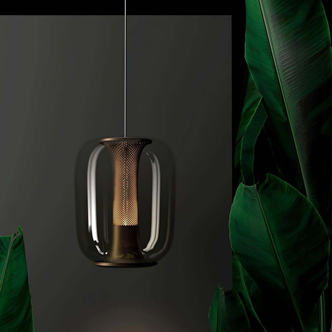 Modern Glass Pendant Light Fixture, 16cm, Integrated LED