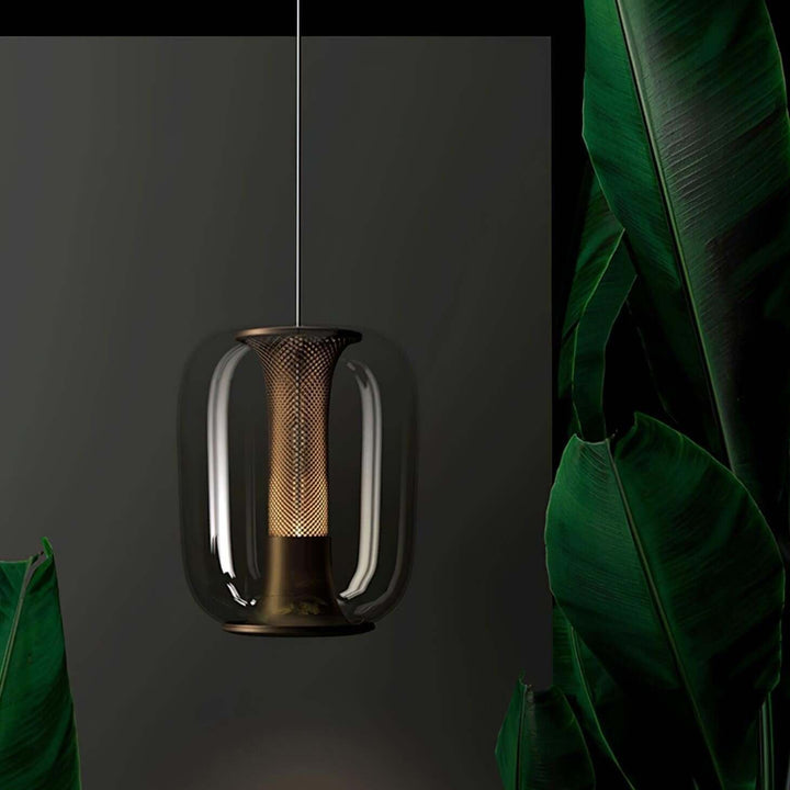 Modern Glass Pendant Light Fixture, 16cm, Integrated LED