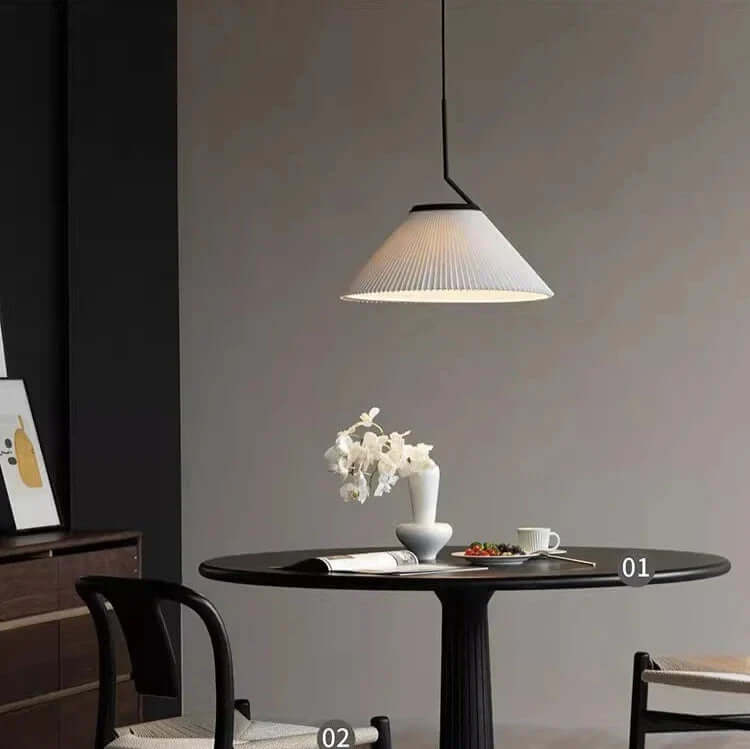 Pleated Cream Pendant Lamp