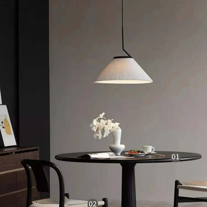 Pleated Cream Pendant Lamp