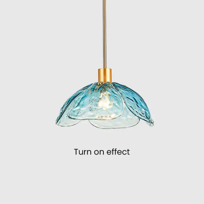 Elegant Glass Flower Petal Pendant Light
