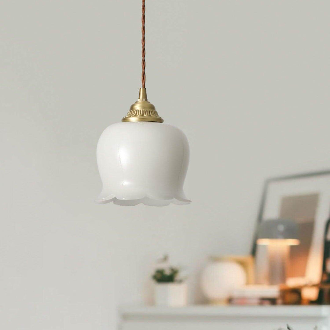 Floral Pendant Lamp, Elegant Hanging Ceiling Light Fixture