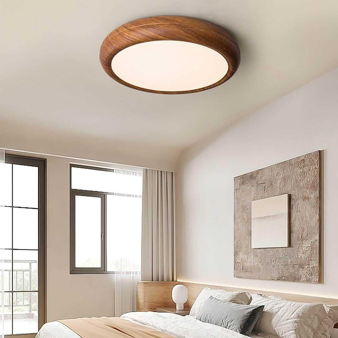 Modern Wood Grain LED Ceiling Light Fixture