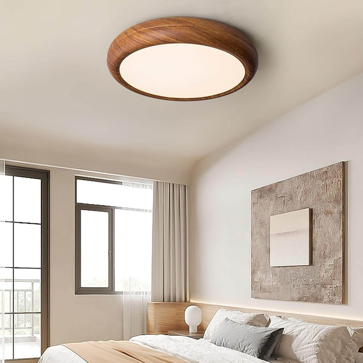 Modern Wood Grain LED Ceiling Light Fixture