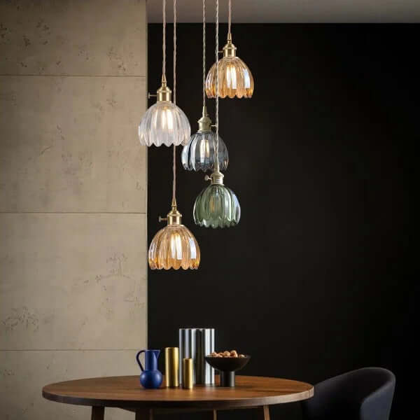 Retro Glass Flower Pendant Light