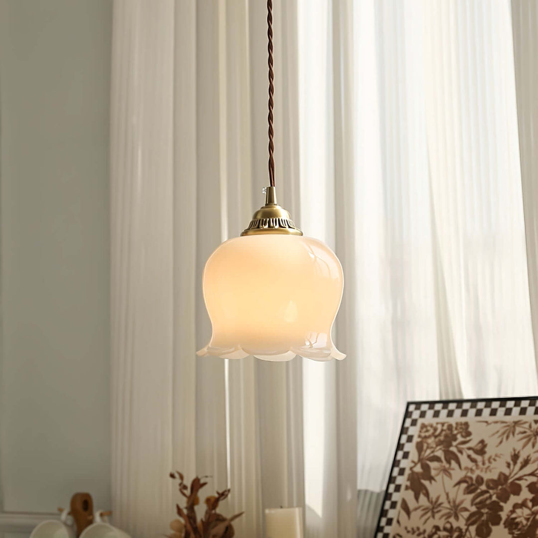 Floral Pendant Lamp, Elegant Hanging Ceiling Light Fixture