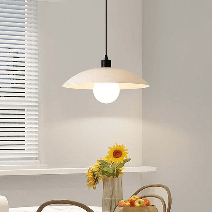 Modern White Glass Disc Pendant Light