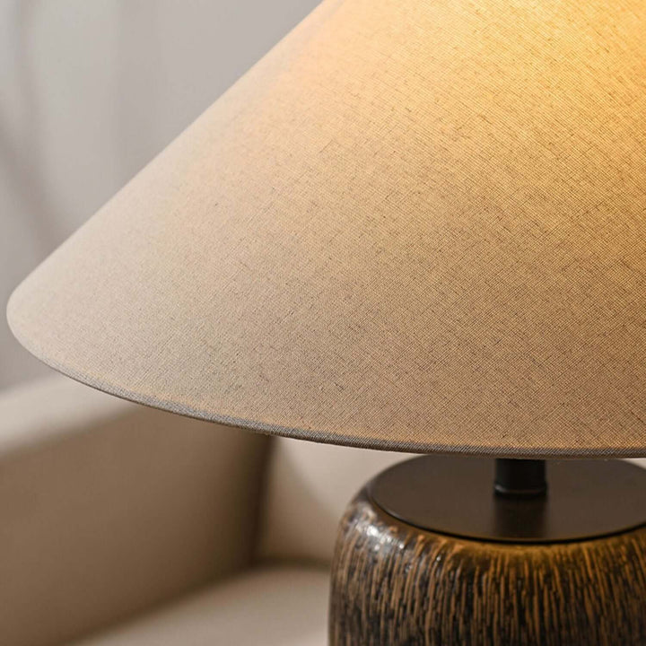 Rustic Wood Floor Lamp with Metal Accents