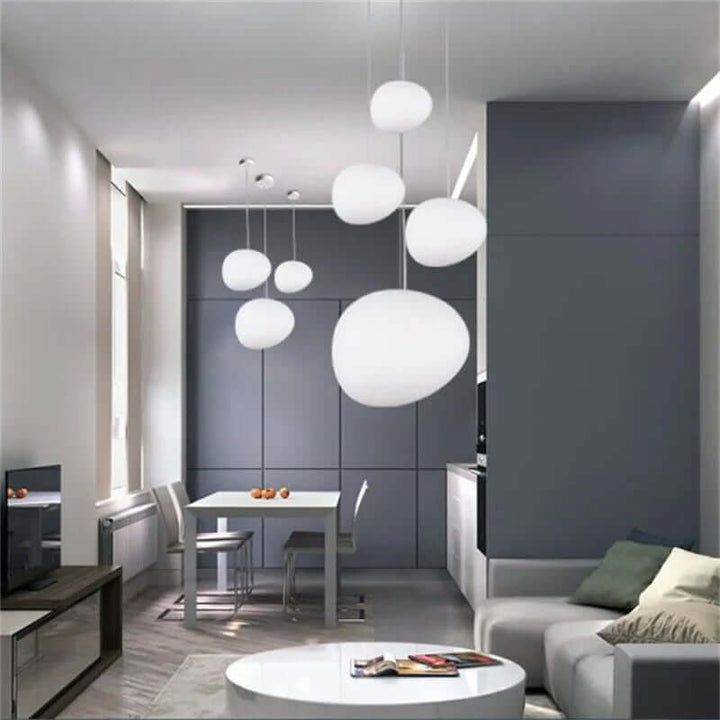Modern Pendant Light Fixture, Hand-Blown Glass