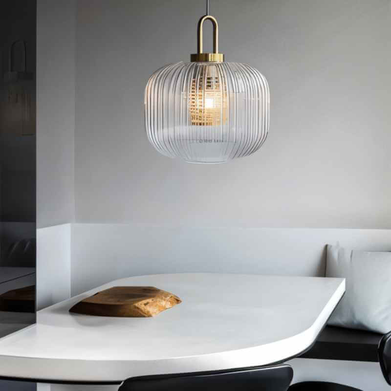Striped Glass Pendant Light for Modern Decor