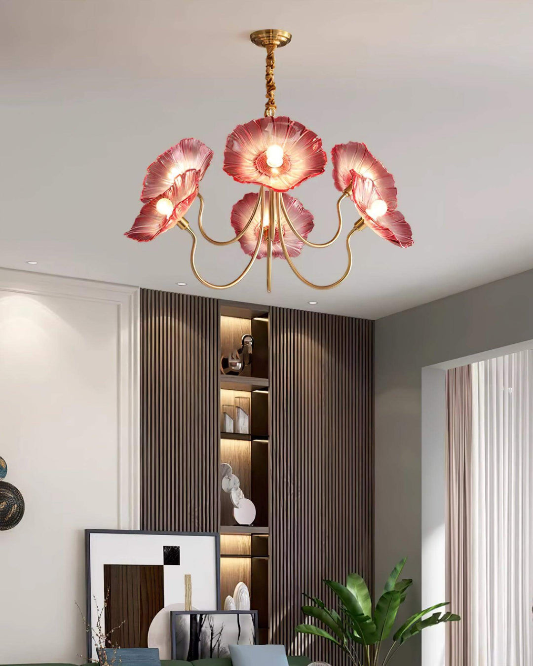 Elegant Frosted Glass Flower Chandelier