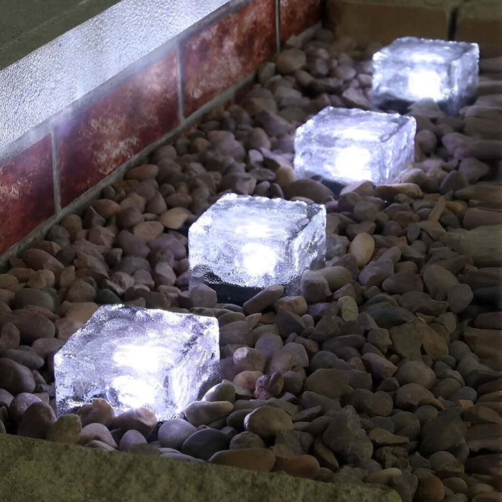Solar Garden Light Square Crystal Outdoor LED Lamp